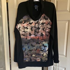 Men's Black and Multicolor Turtleneck sweatshirt - Medium